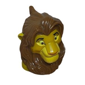 1998 Disney on Ice The Lion King ADULT SIMBA Collector Plastic Mug Cup flip Lid